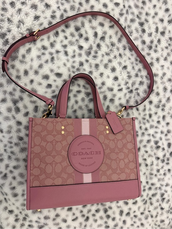 Coach Handbags - NWOT Coach Dempsey Carryall Pink Signature Jacquard Stripe Medium Crossbody Tote